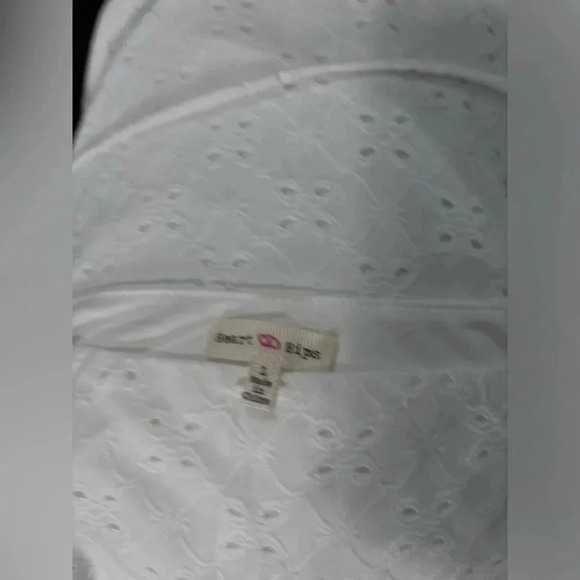 Heart & Hips White Eyelet Dress Ruched Bodycon Square Neck Mini L - Picture 2 of 3